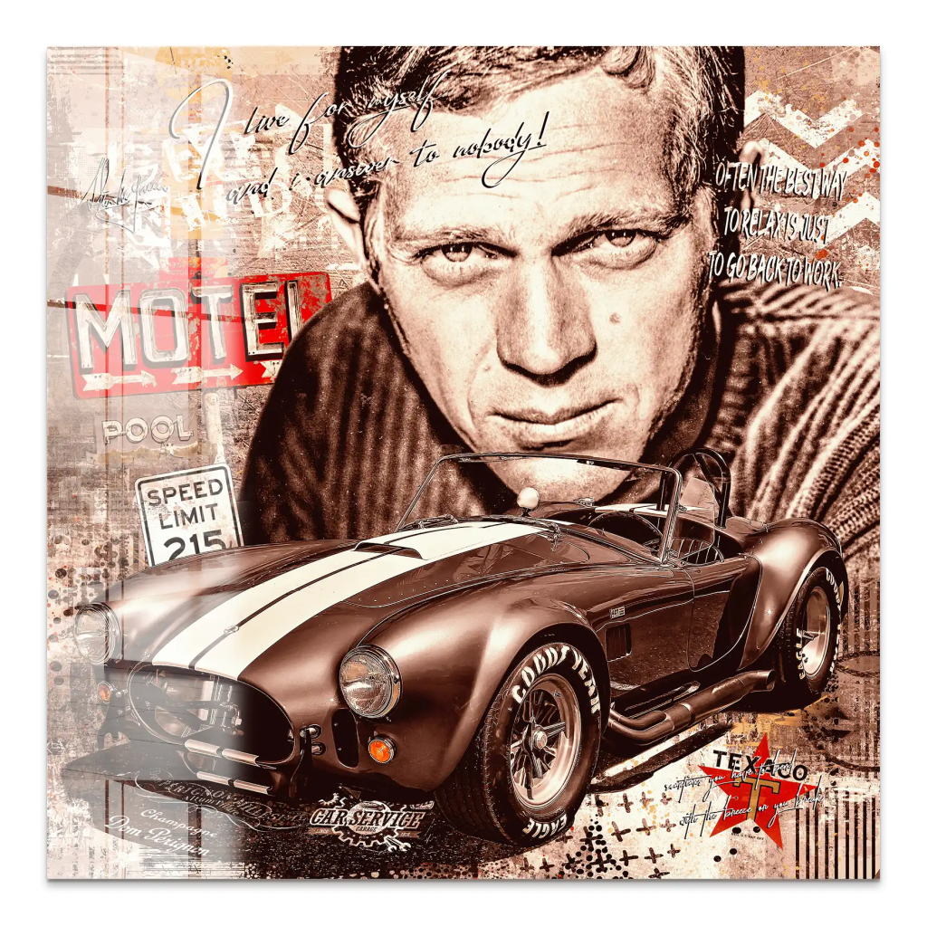 Steve AC Cobra Retro Pop Art Acrylglas Bild INGALERIE