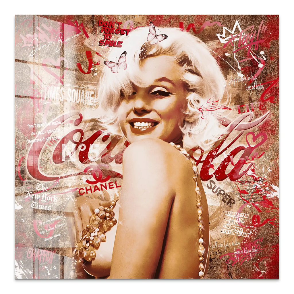 Marilyn Monroe Graffiti Retro Style Acrylglas Bild INGALERIE