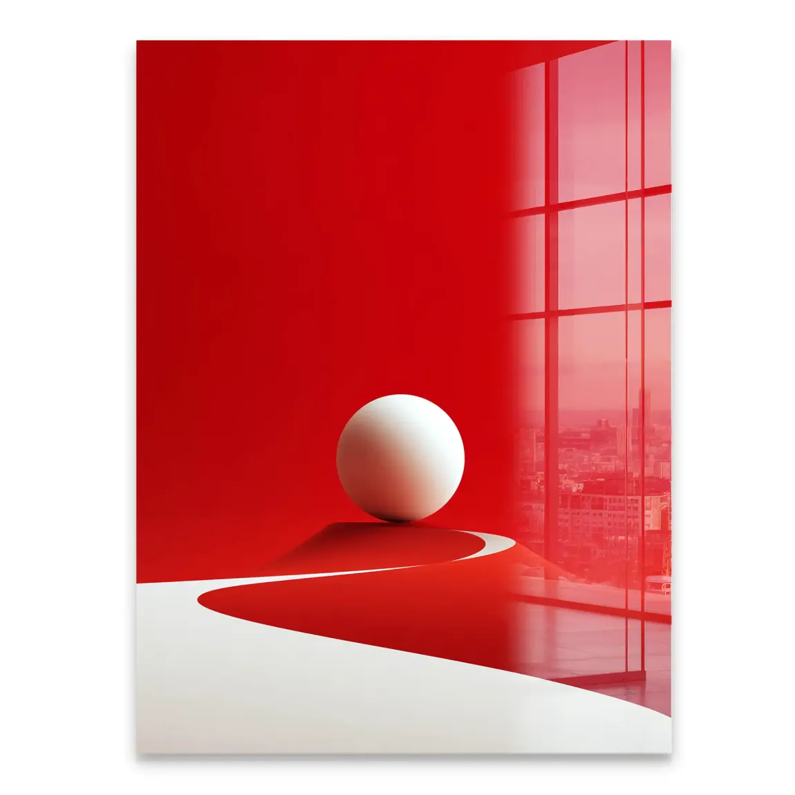 Rote Sphäre Acrylglasbild