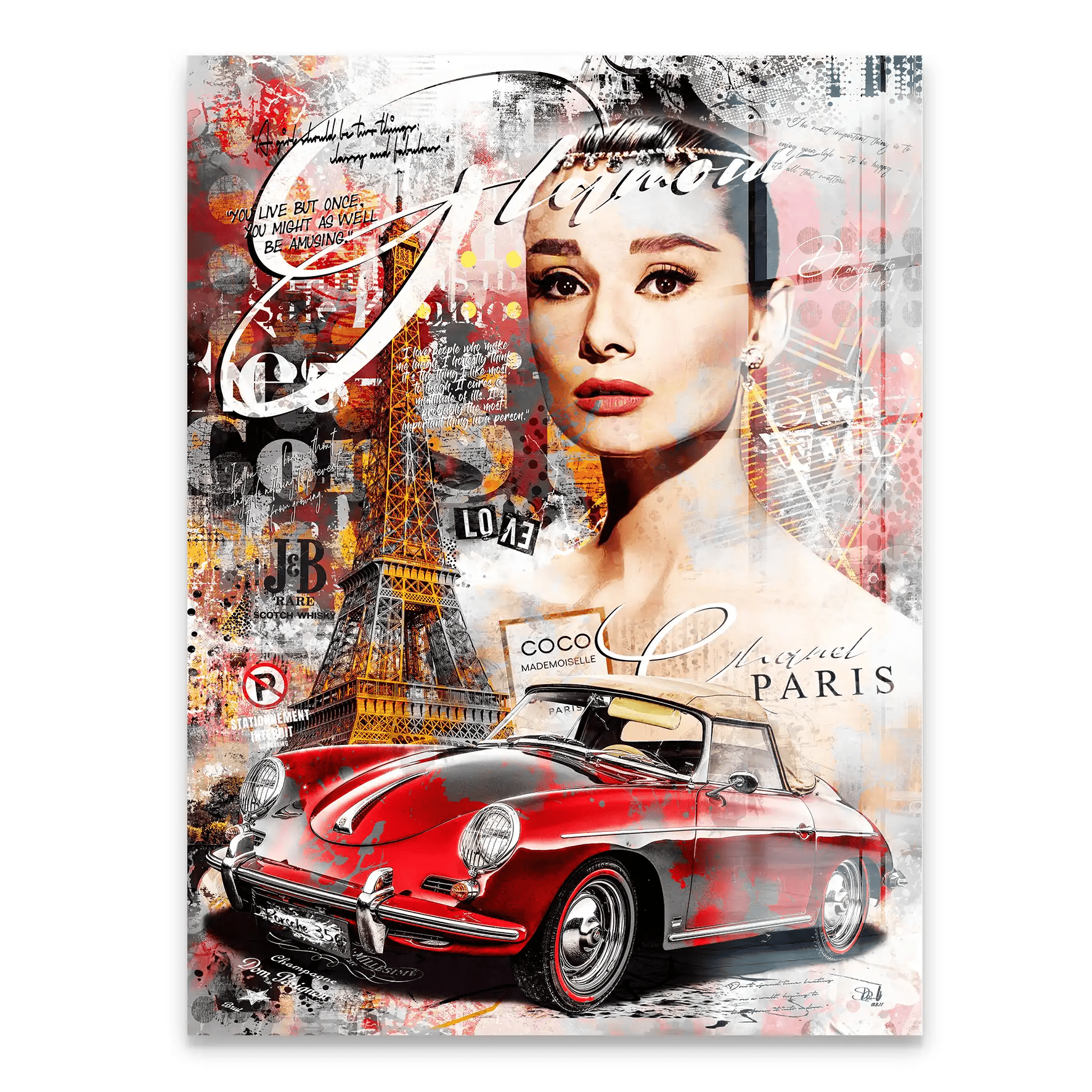 Audrey Porsche Pop Art Acrylglas Bild INGALERIE