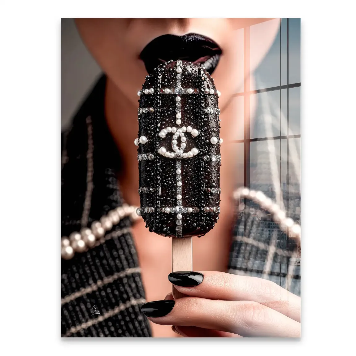Black Pearl Ice Couture Acrylglasbild
