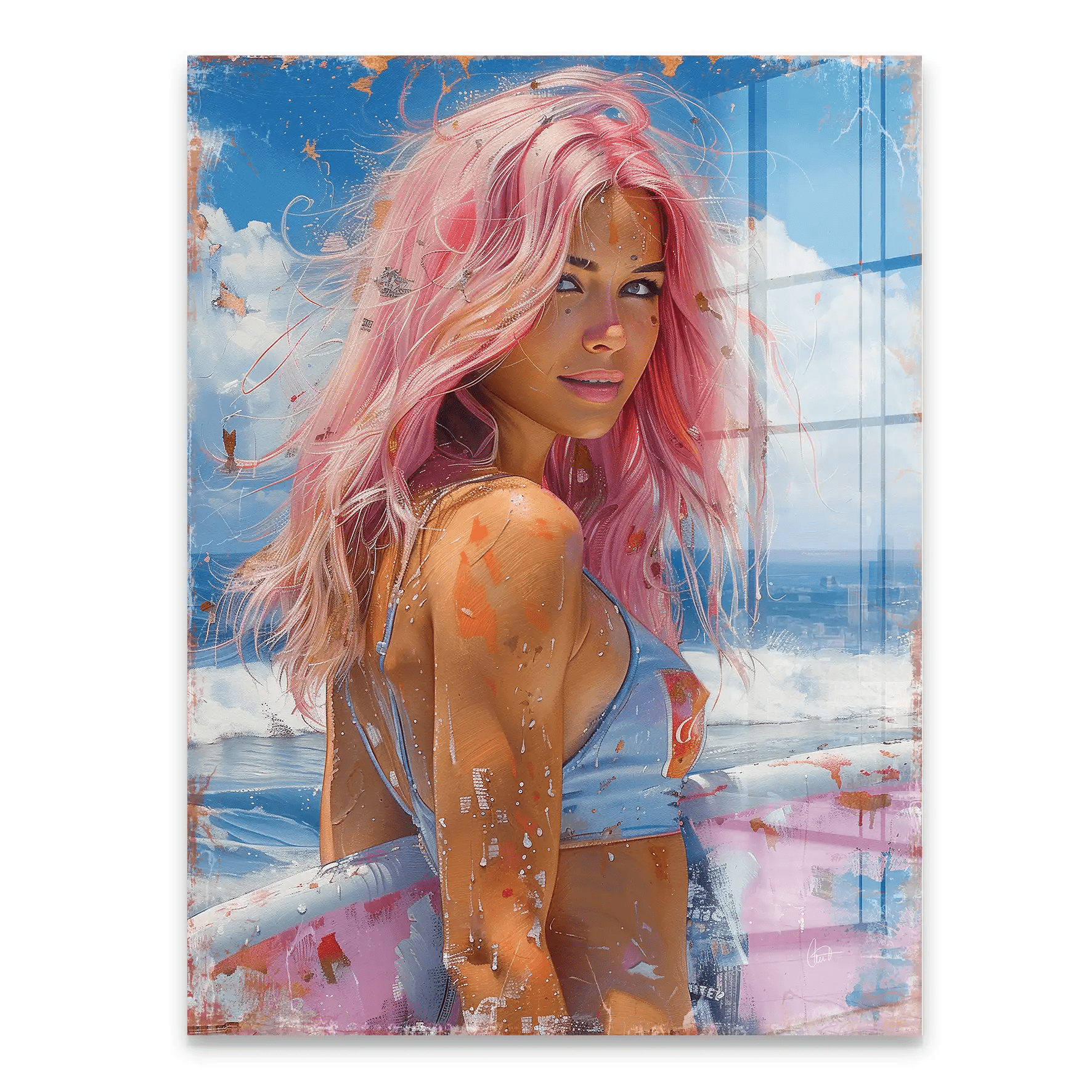 Surfer Girl Nr.2 Acrylglas Bild INGALERIE