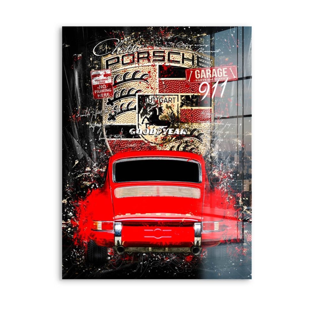 Porsche 911 Pop Art Style Acrylglas Bild INGALERIE