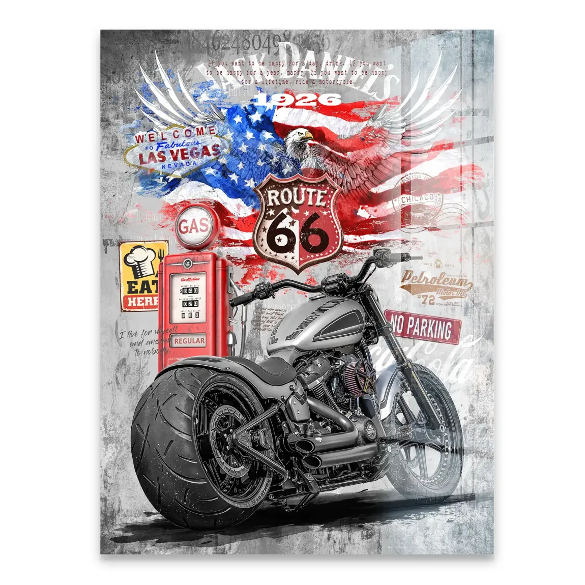 Harley Road Pop Art Acrylglasbild