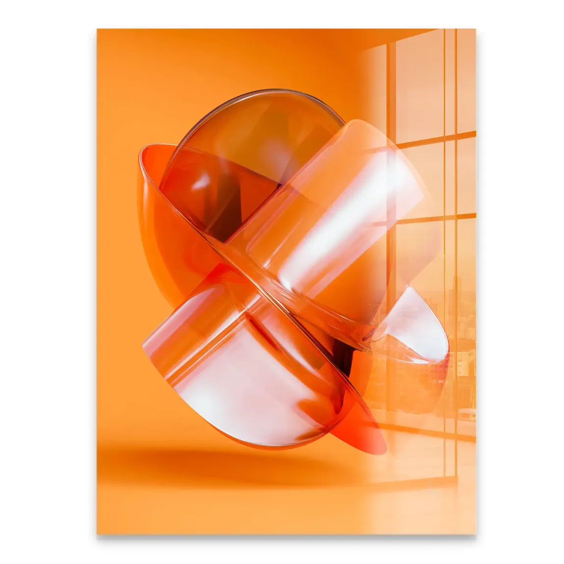 Orange Amber Abstrakt Acrylglasbild