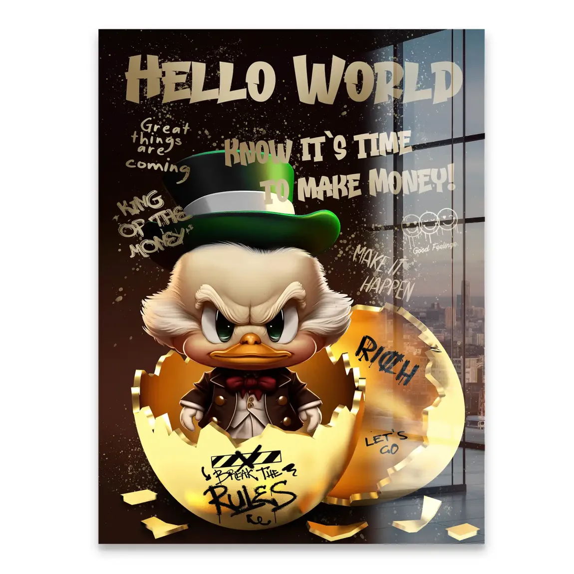 Money Master Dagobert Duck Acrylglasbild