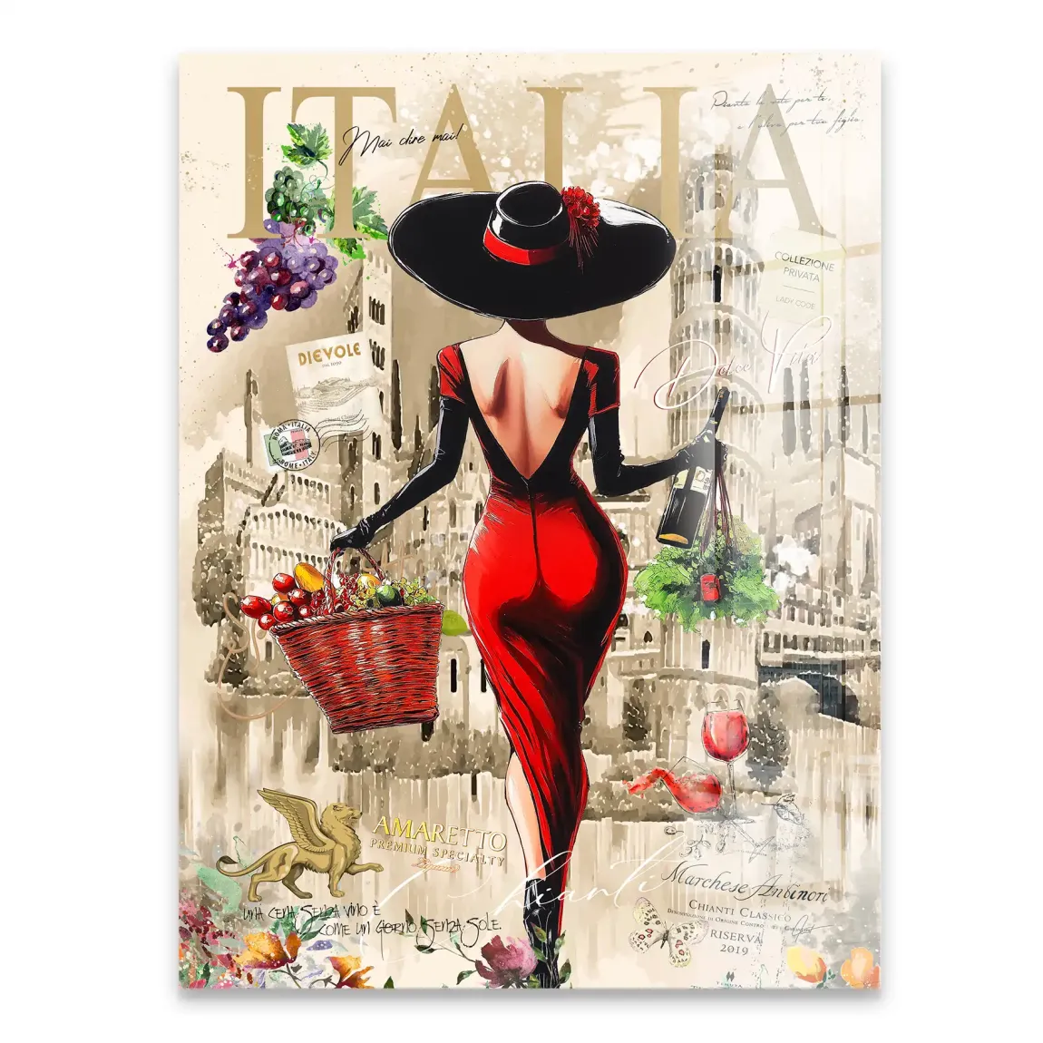 Dolce Vita Rosso Flair Acrylglasbild INGALERIE
