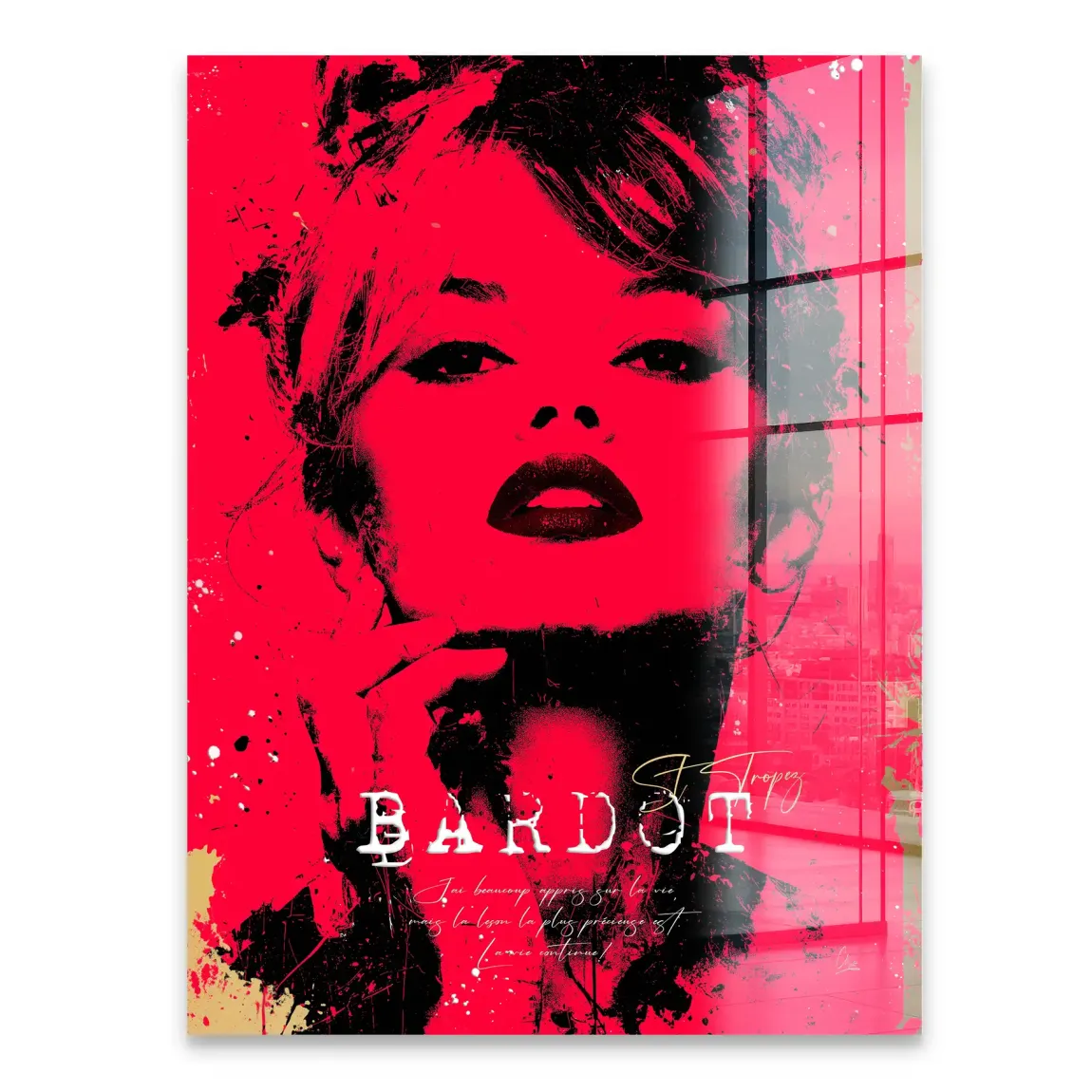 Brigitte Bardot Red Art Acrylglasbild