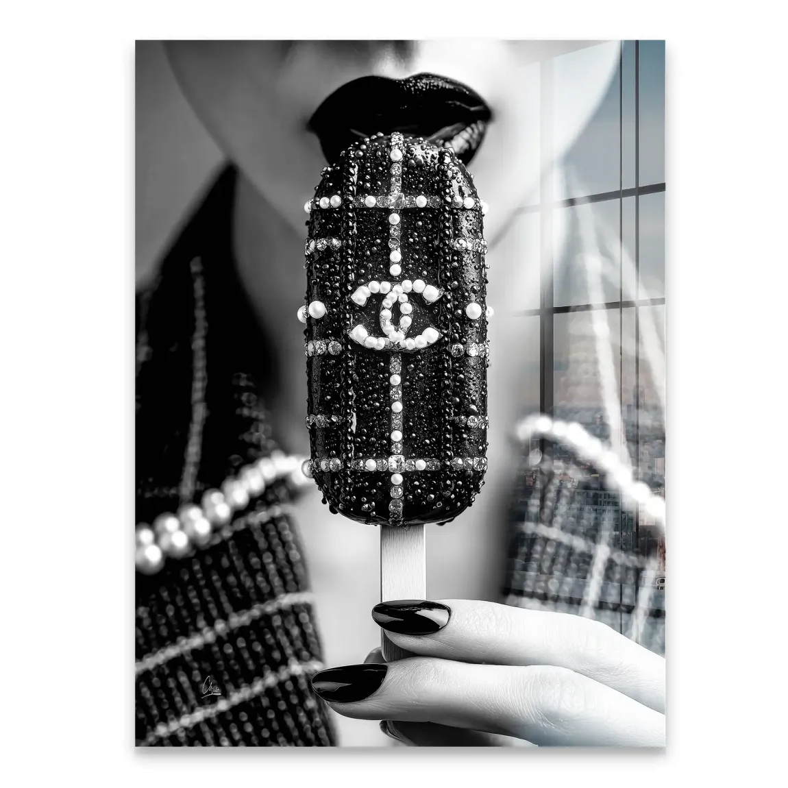 Noir Ice Couture Chanel Acrylglasbild