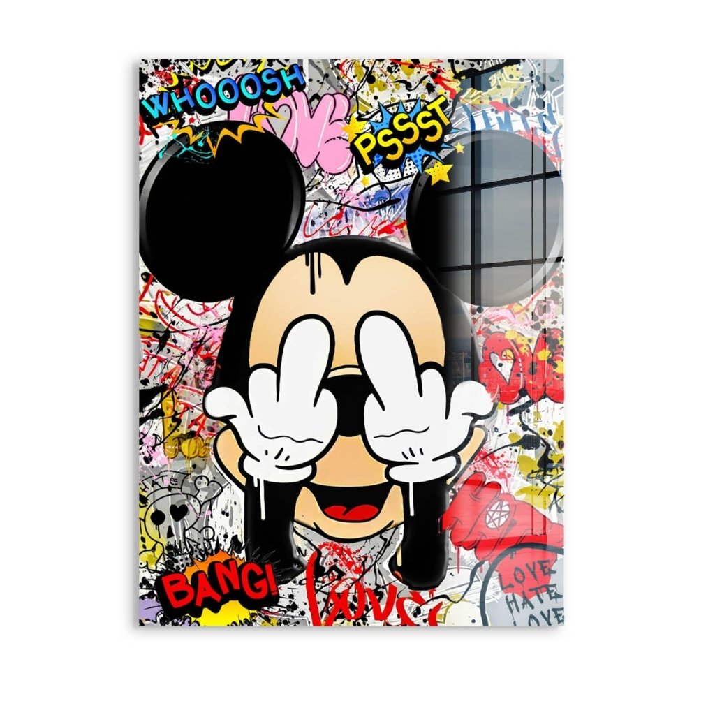 Bad Micky Maus Graffiti Art Acrylglas Bild INGALERIE