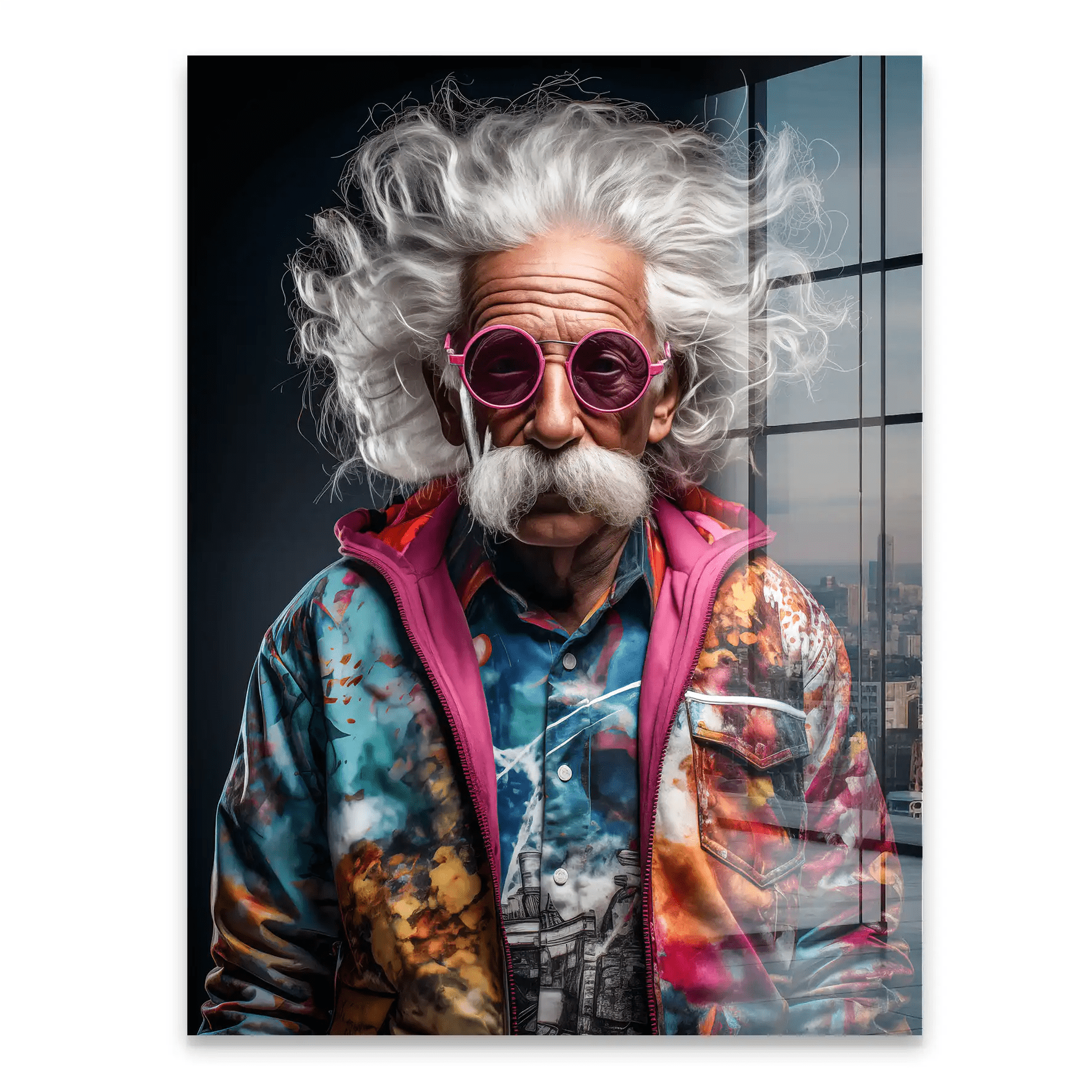 Einstein Hipster Style Acrylglas Bild INGALERIE