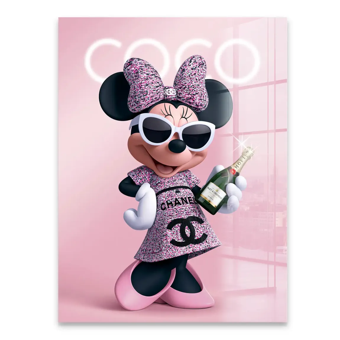 Minnie Maus Moet Acrylglasbild