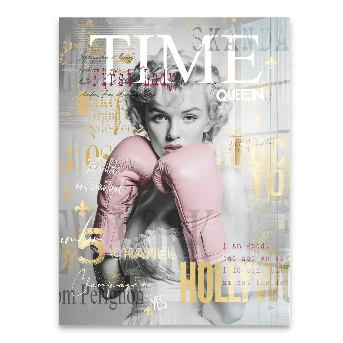 Marilyn Monroe Champ Pop Art Acrylglasbild