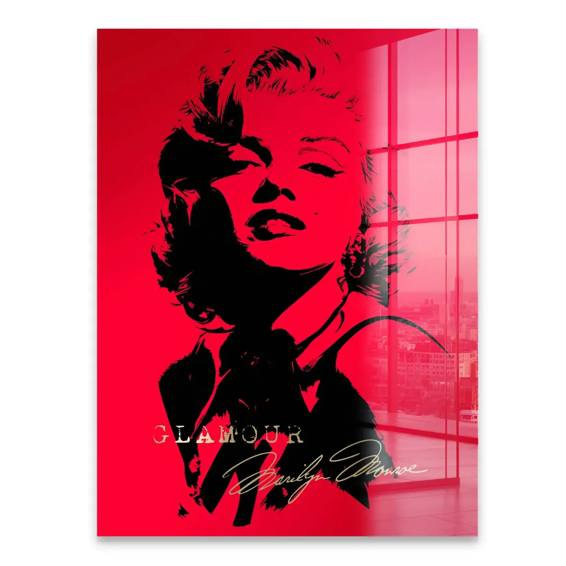 Marilyn Red Glamour Acrylglasbild