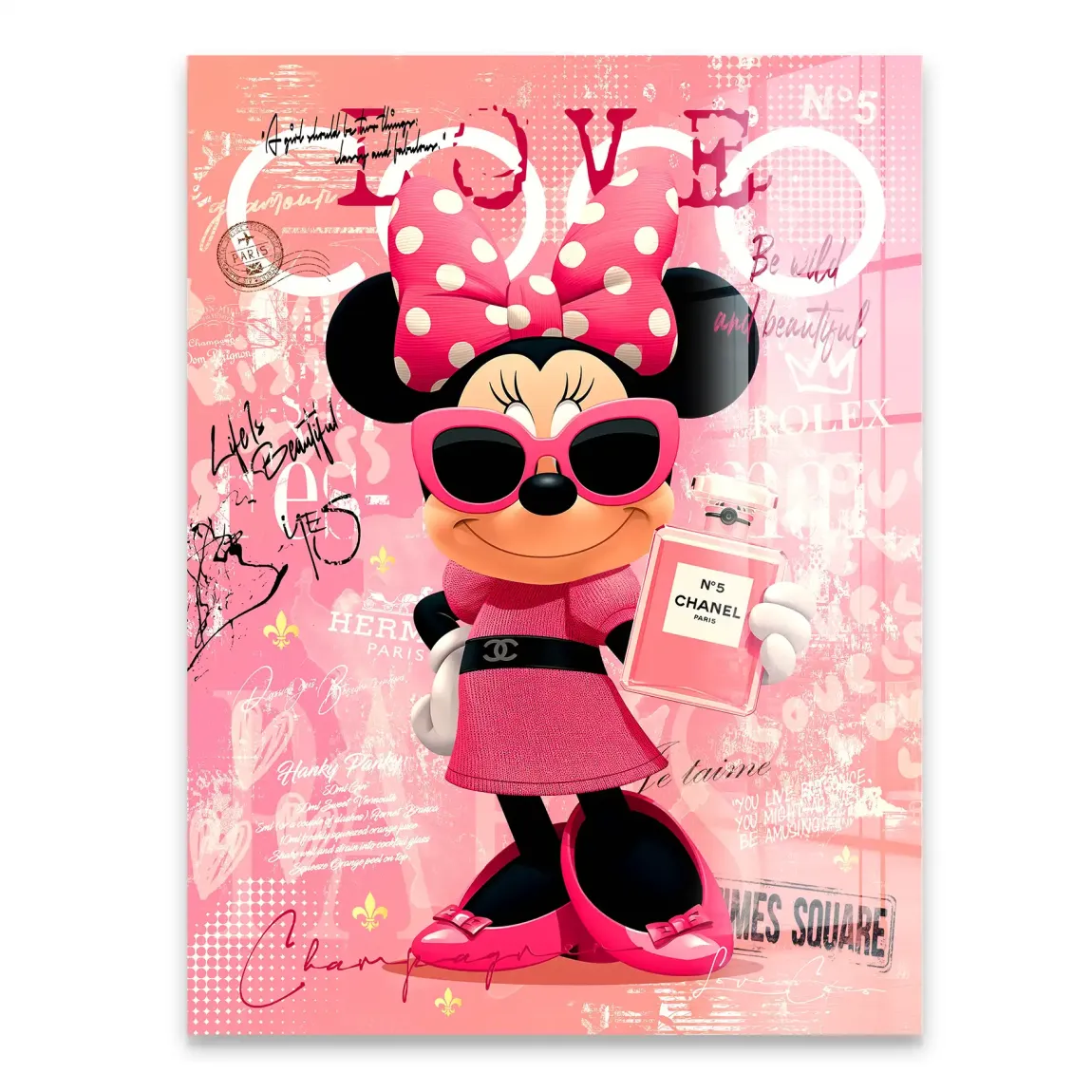 Minnie Maus Love Coco Acrylglasbild