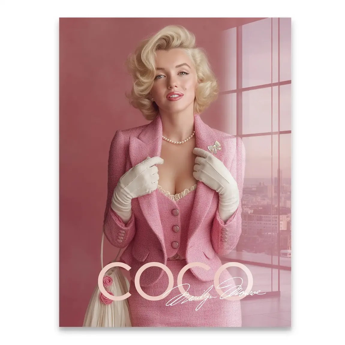 Eleganz in Rosé Monroe Acrylglasbild INGALERIE