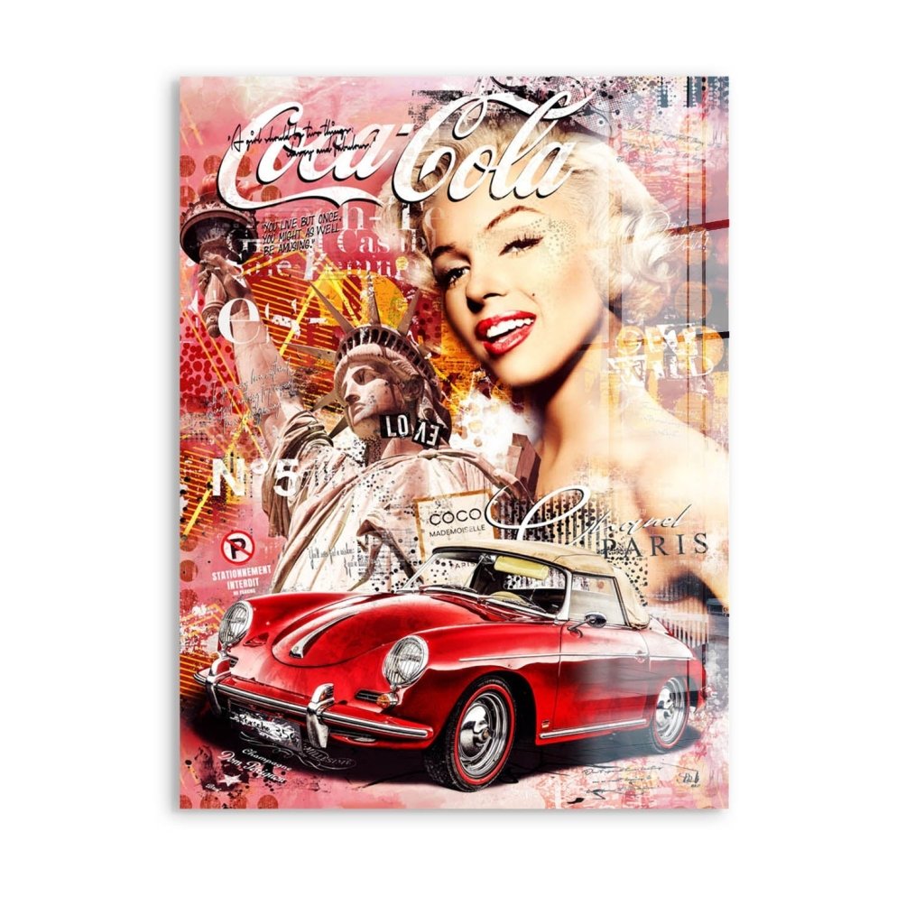 Marilyn Monroe Speedster Pop Art Acrylglas Bild INGALERIE