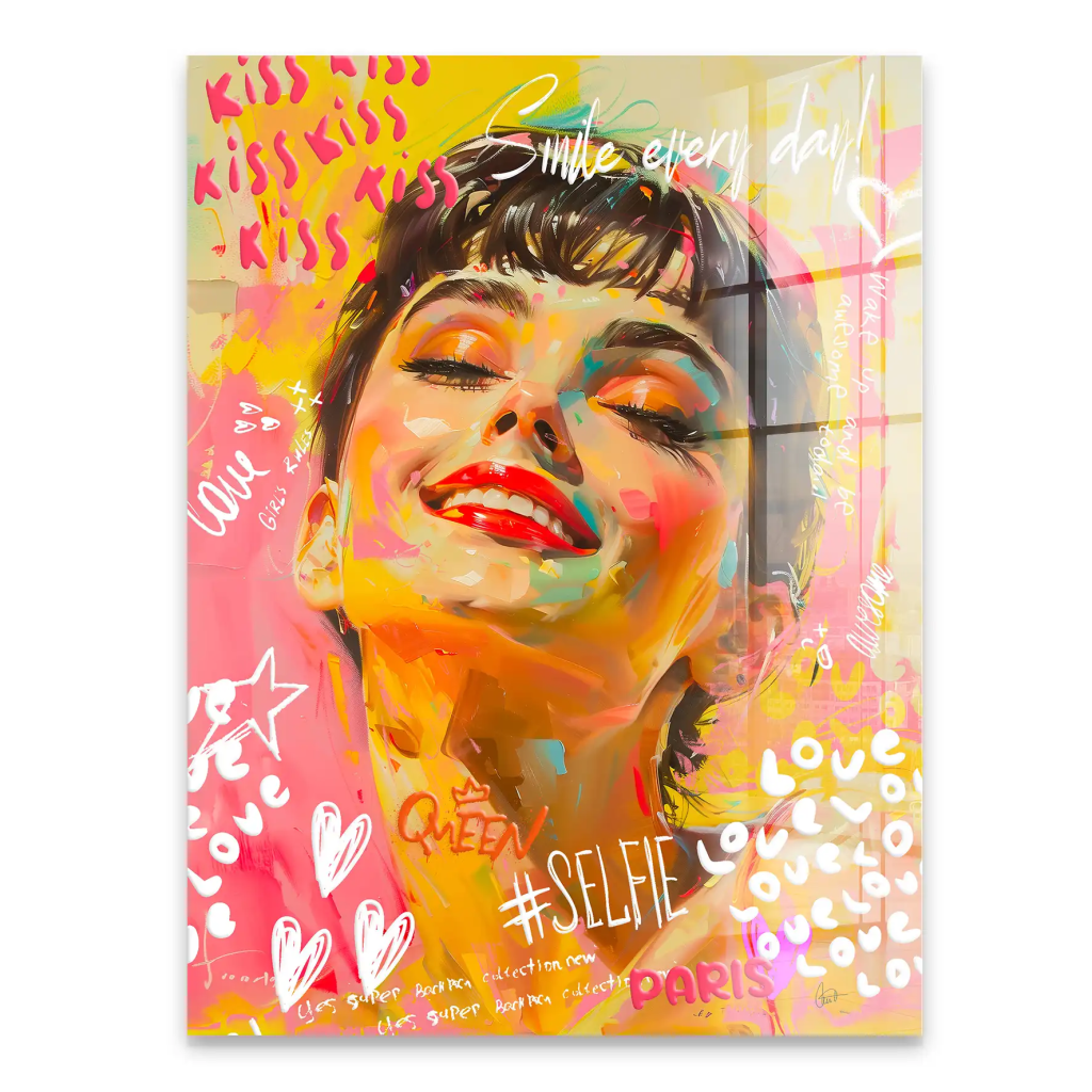 Audrey Graffiti Street Art Acrylglas Bild INGALERIE