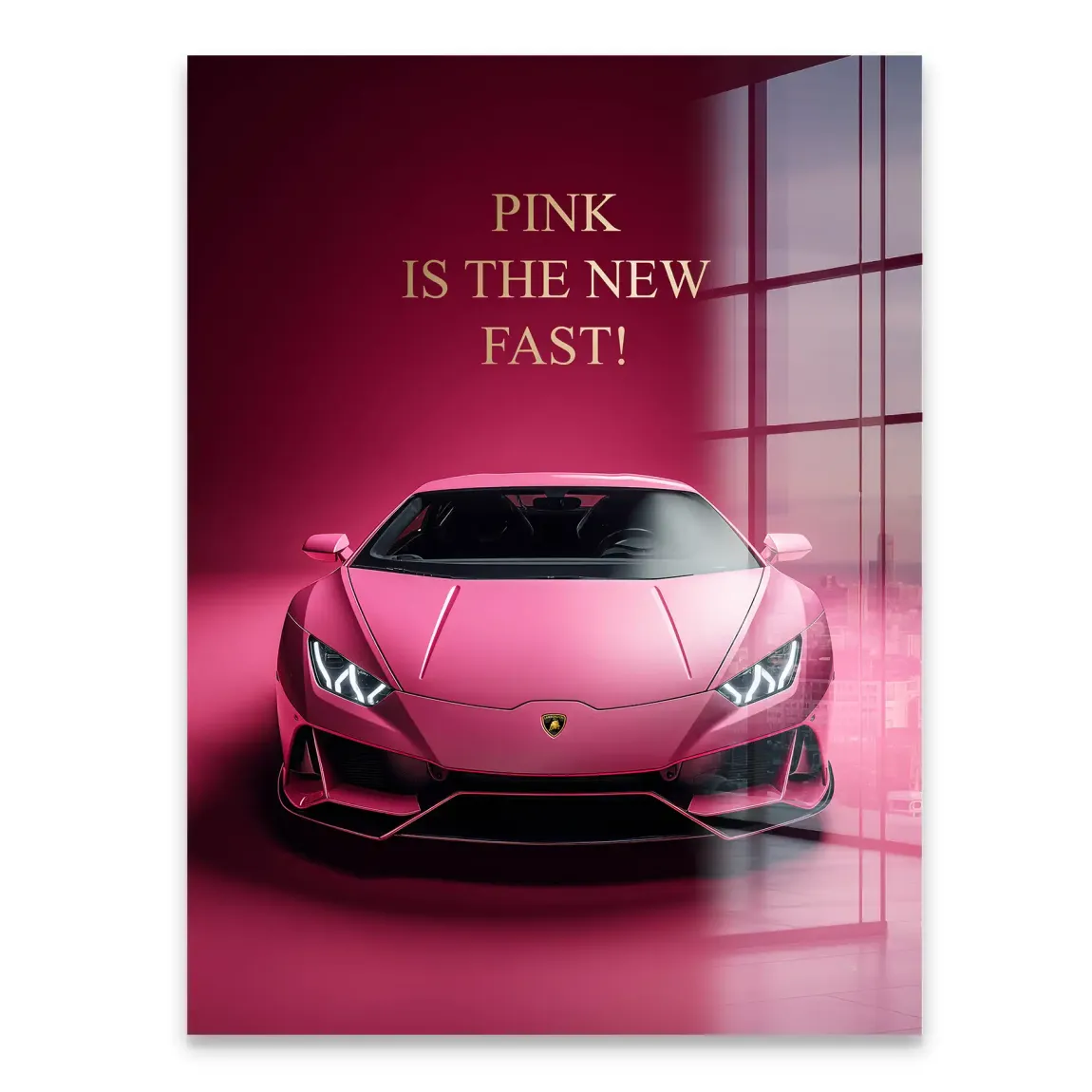 Pink Speed Lambo Acrylglasbild