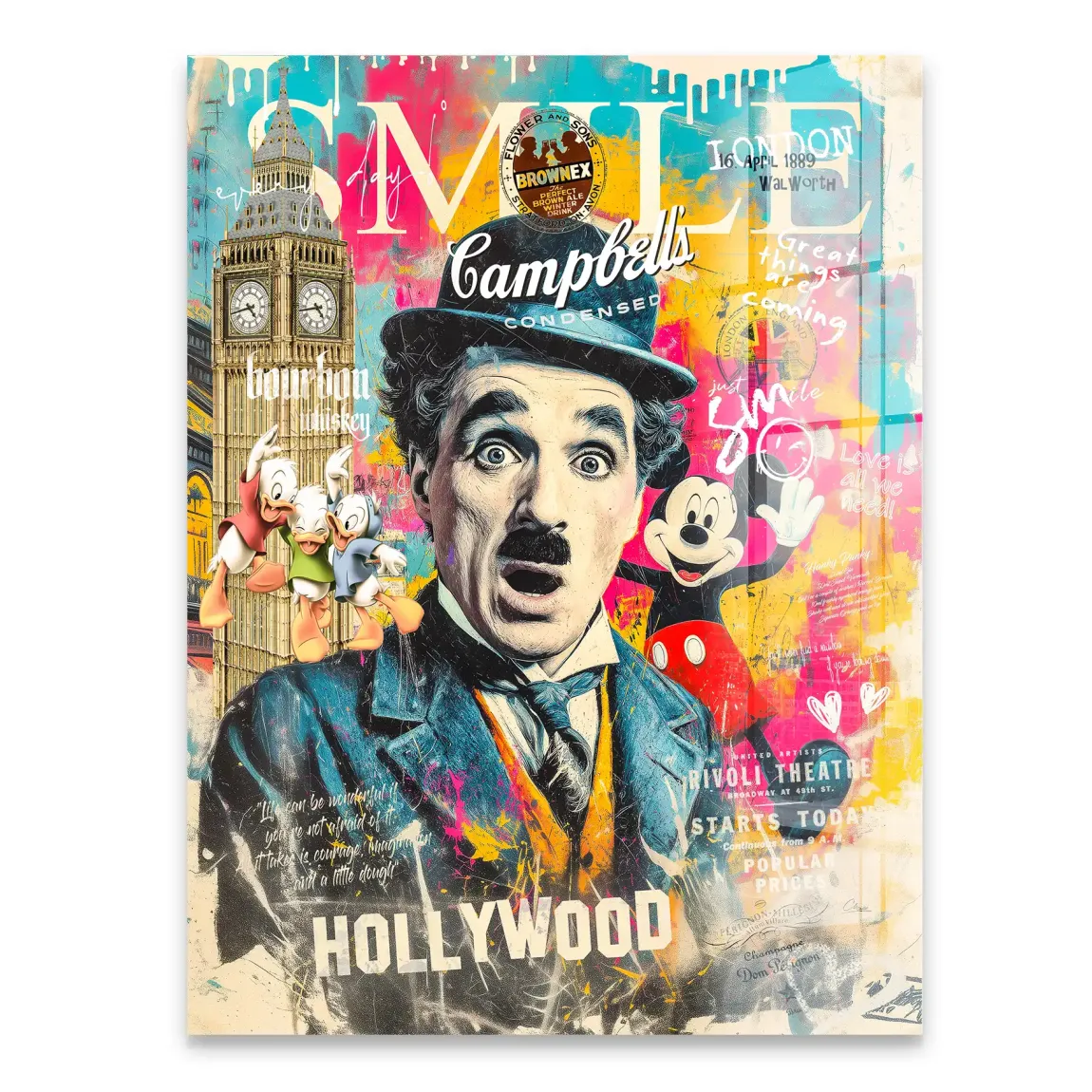 Smile Charlie & Micky Pop Art Acrylglasbild INGALERIE