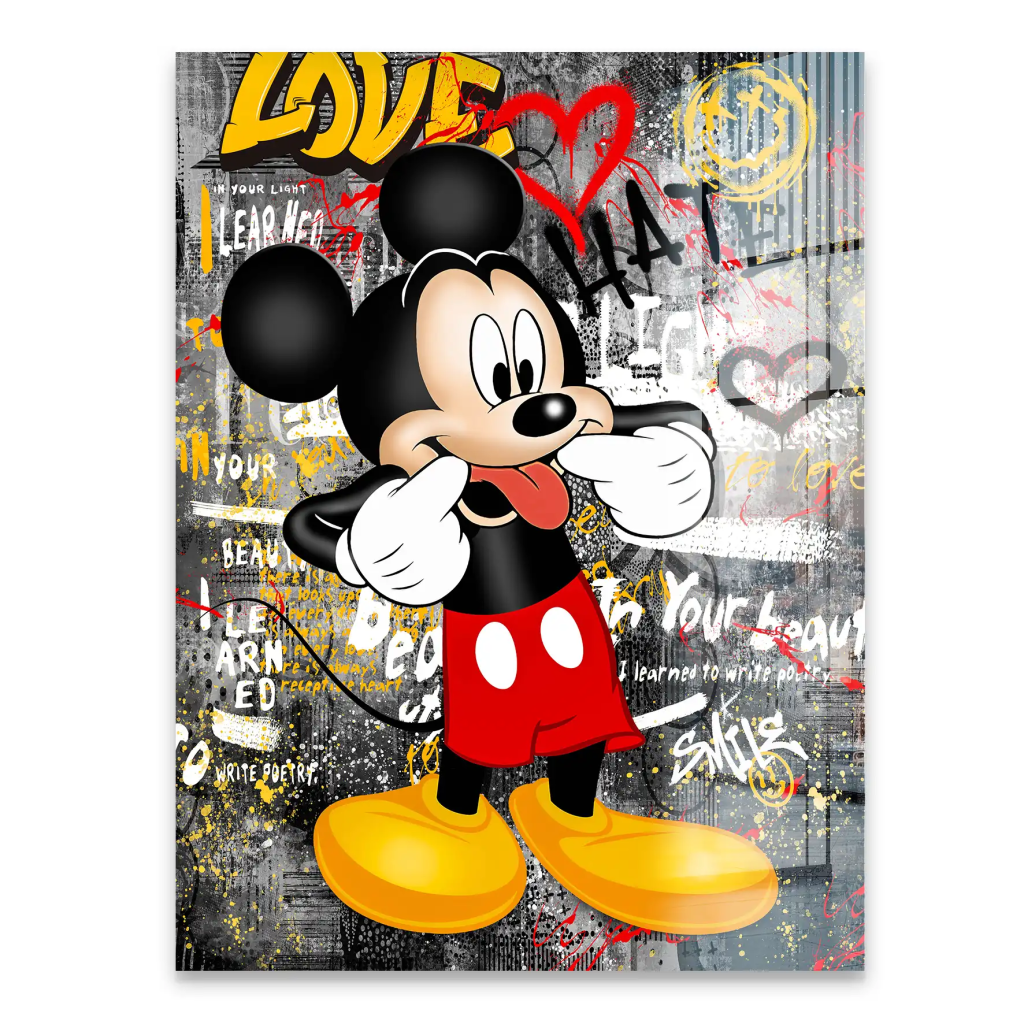 Micky Love and Hate Pop Art Acrylglas Bild INGALERIE