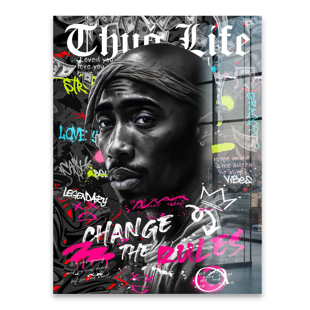 Pop Art Tupac Rules Acrylglas Bild INGALERIE