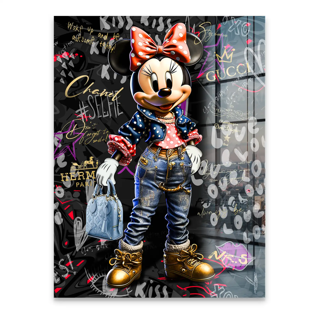 Minnie Maus Street Art Style Acrylglas Bild INGALERIE