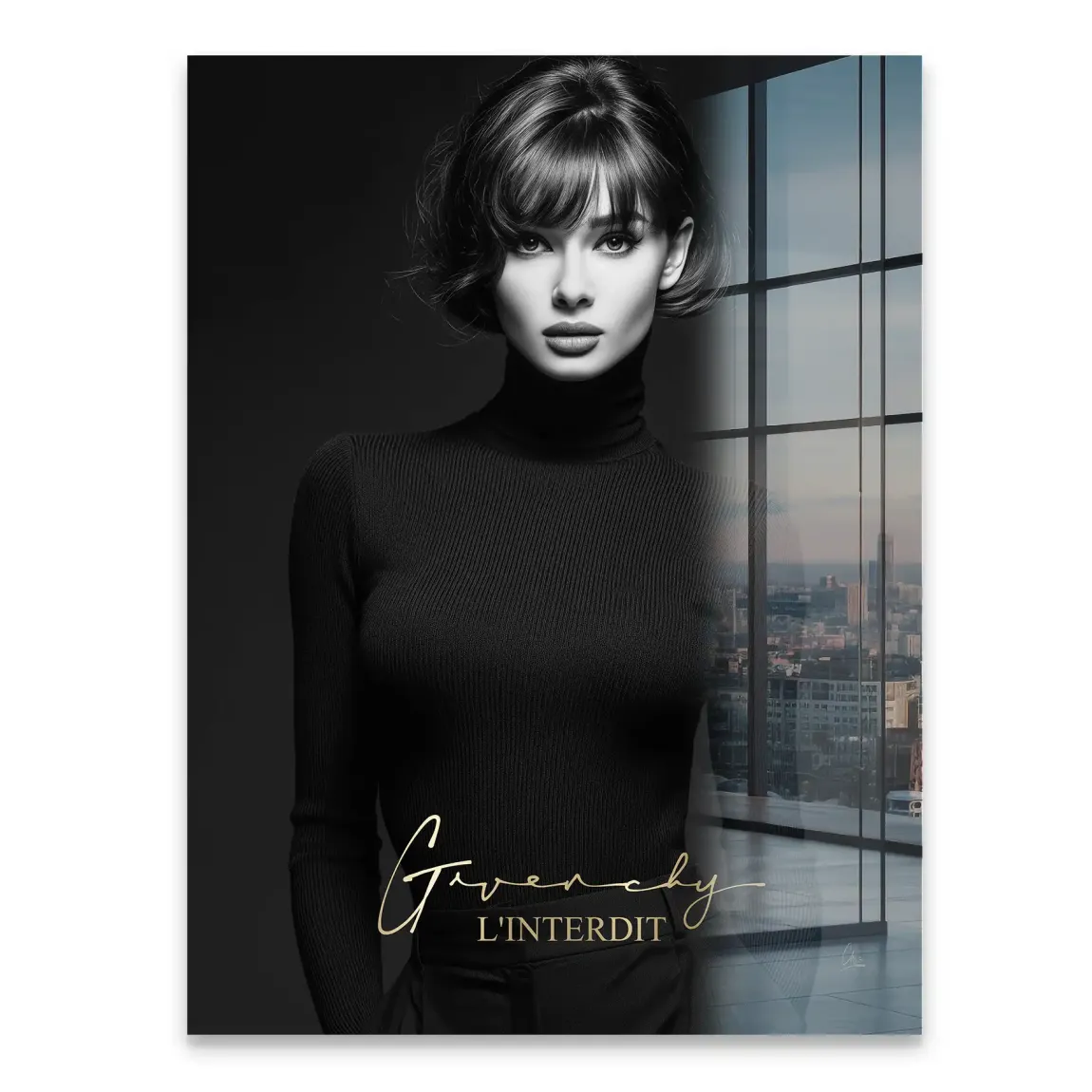 Audrey Givenchy Noir Acrylglasbild