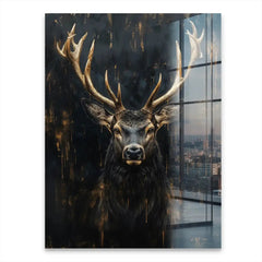 Hirsch Gold Acrylglasbild