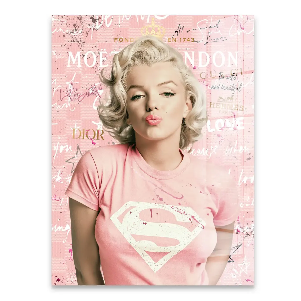 Marilyn Monroe Superman Acrylglasbild