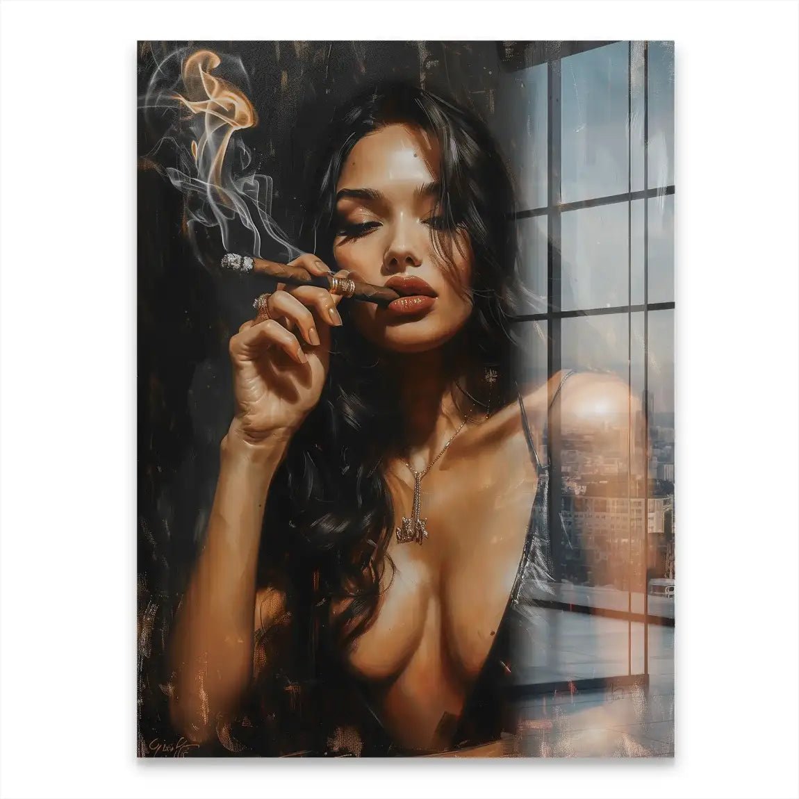 Smoking Girl Acrylglasbild INGALERIE