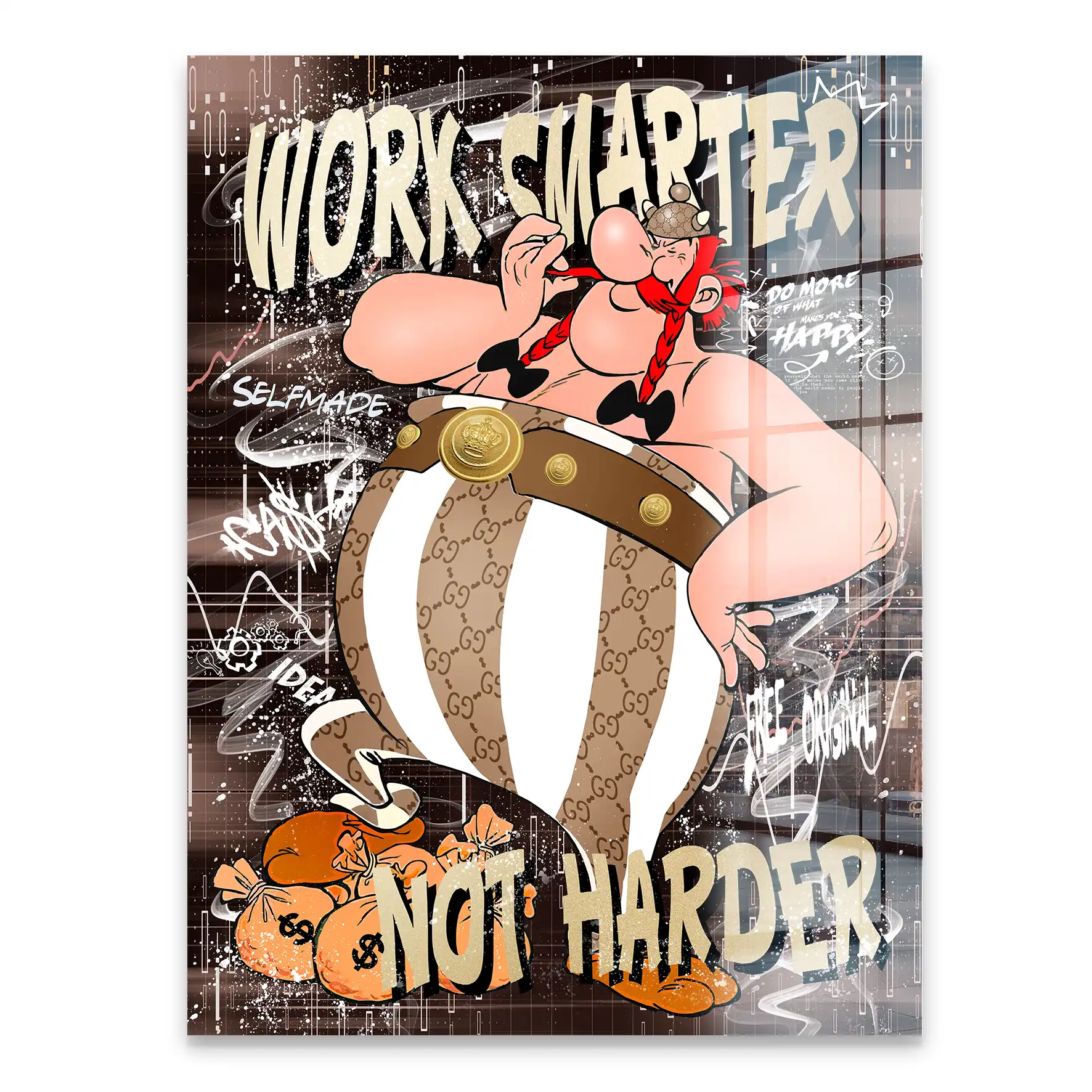 Obelix Work Smarter Retro Acrylglas Bild INGALERIE