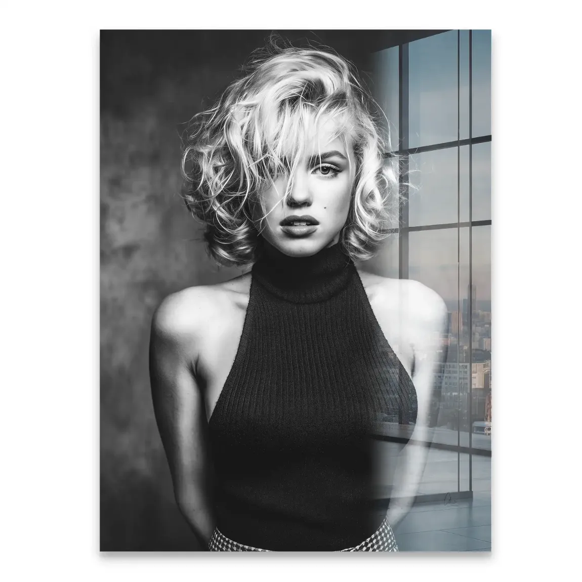 Marilyn Black and White Style Acrylglasbild