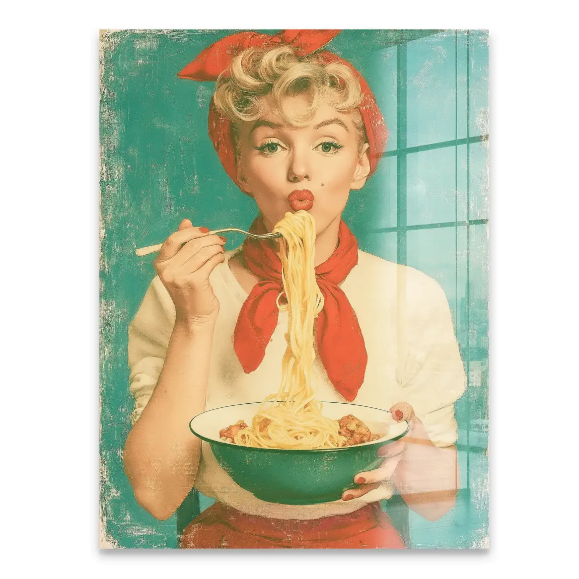 Marilyn Monroe Spaghetti Acrylglasbild