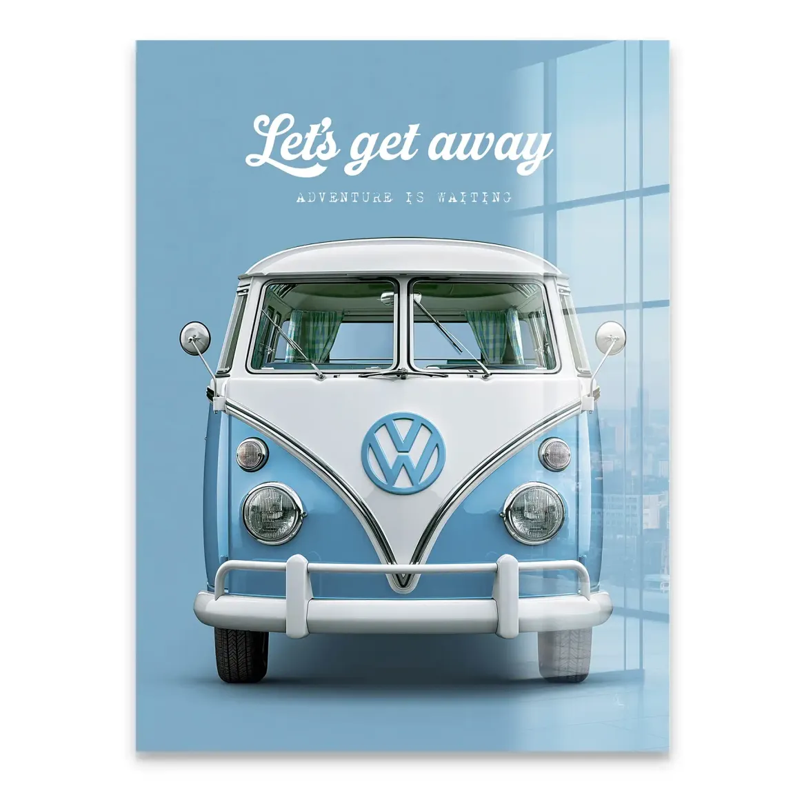 Blue VW Bulli Acrylglasbild
