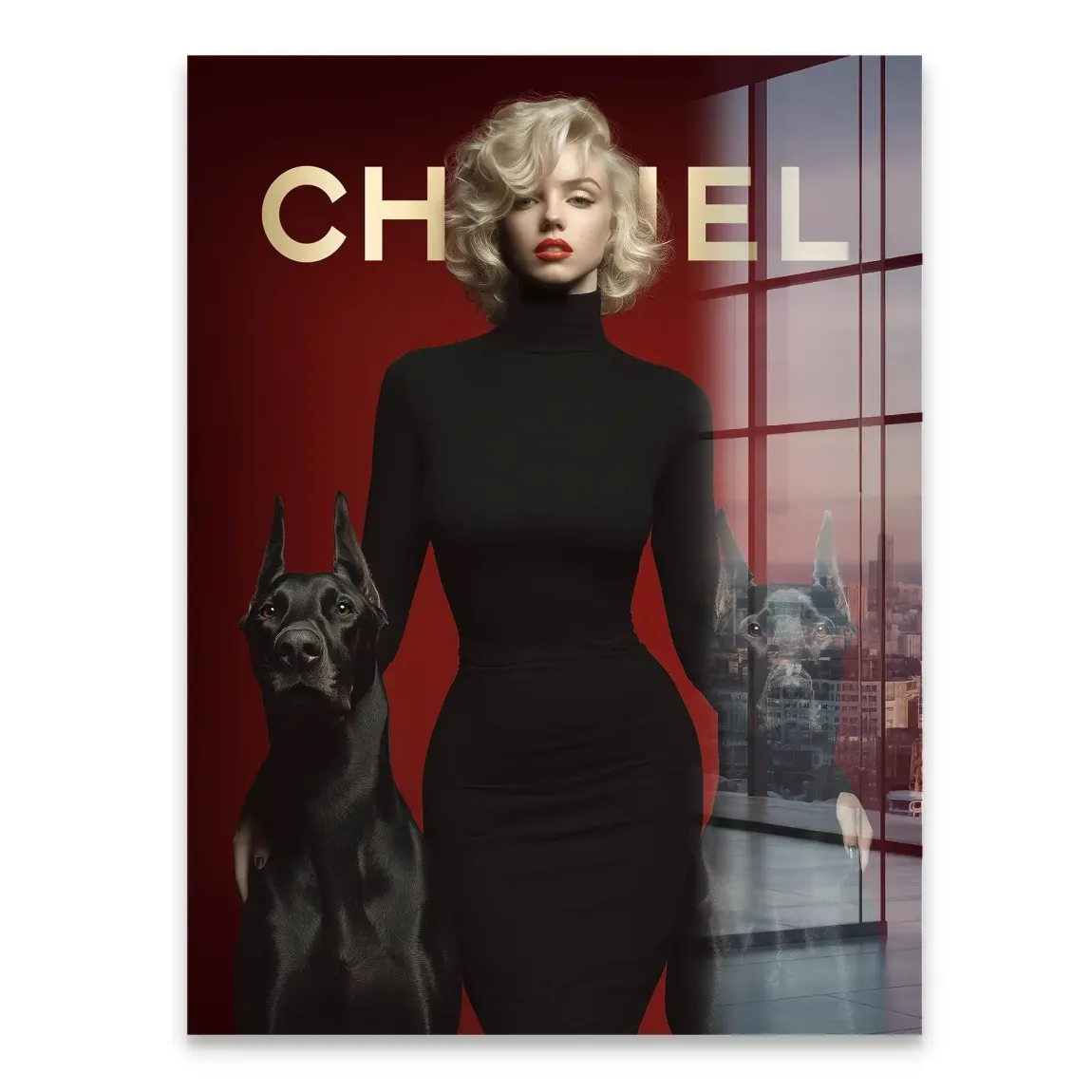 Marilyn Red Coco Acrylglasbild