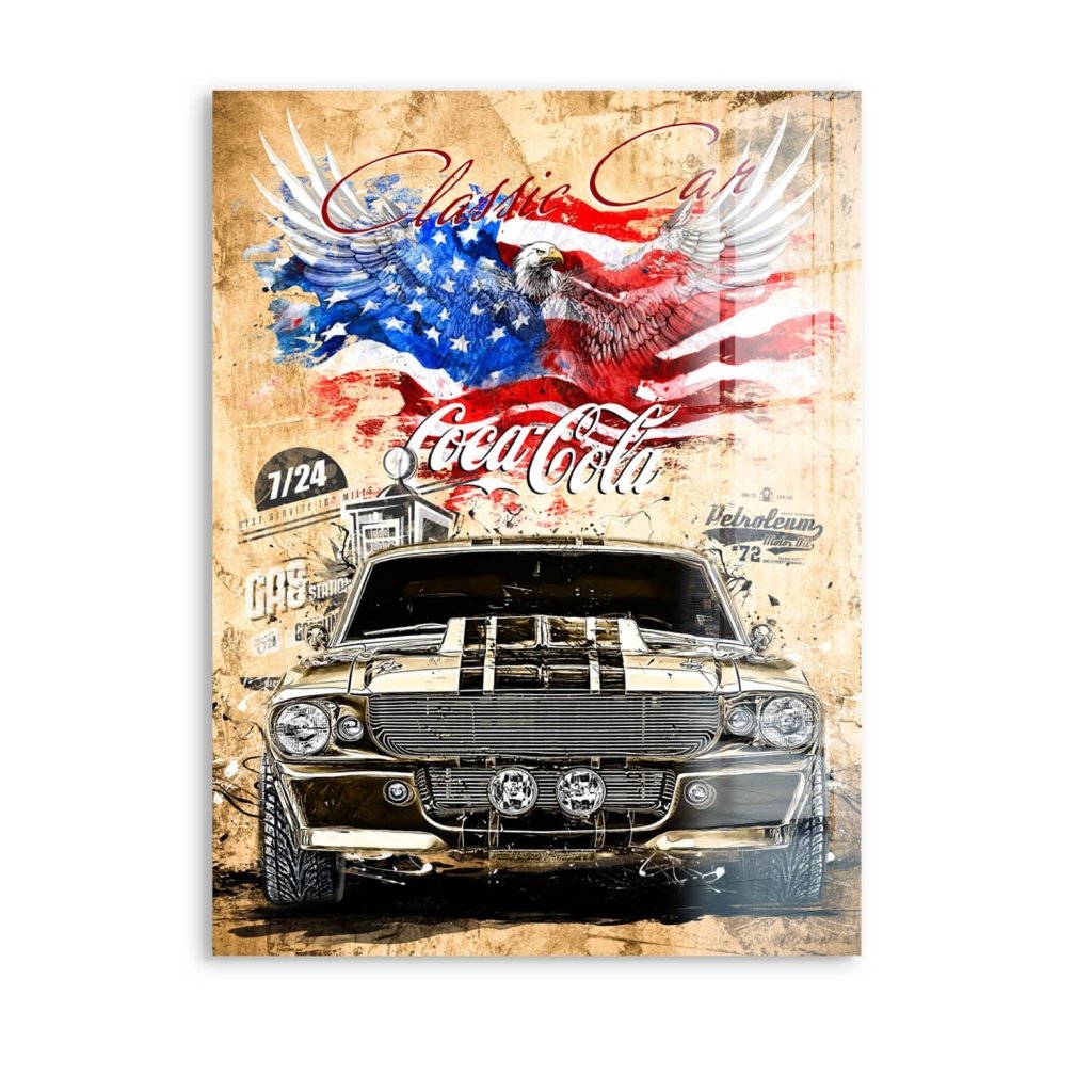 Ford Mustang Pop Art Retro Style Acrylglas Bild INGALERIE