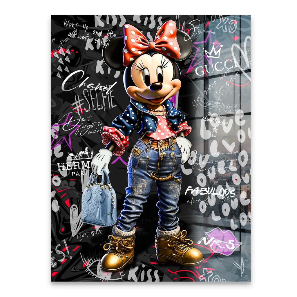 Minnie Maus Comic Street Art Acrylglas Bild INGALERIE