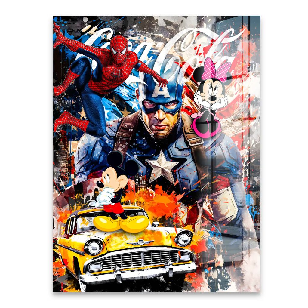 Captain Amerika Pop Art Acrylglasbild INGALERIE