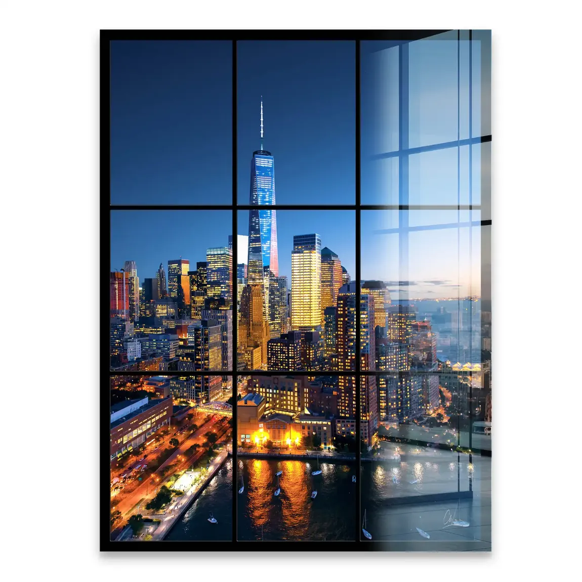Skyline Lights New York Acrylglasbild