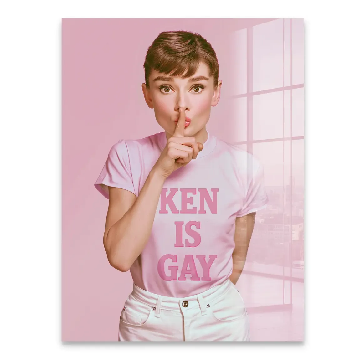 Audrey Hepburn Ken is Gay Acrylglasbild