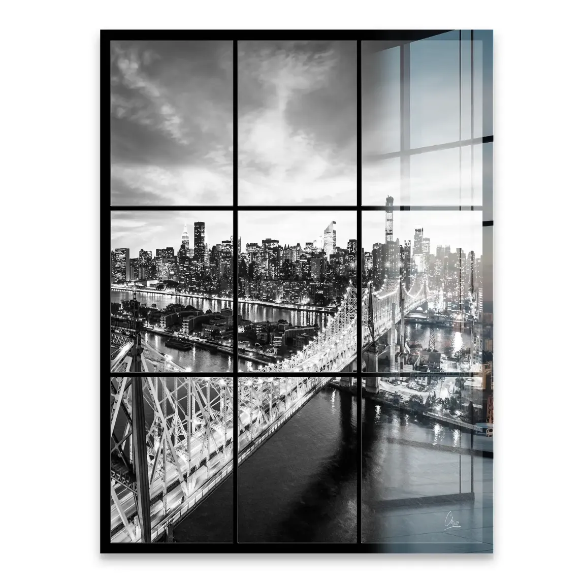 Bridge Lights New York Acrylglasbild