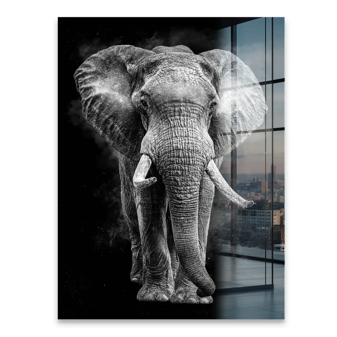 Elefant Noir Acrylglasbild