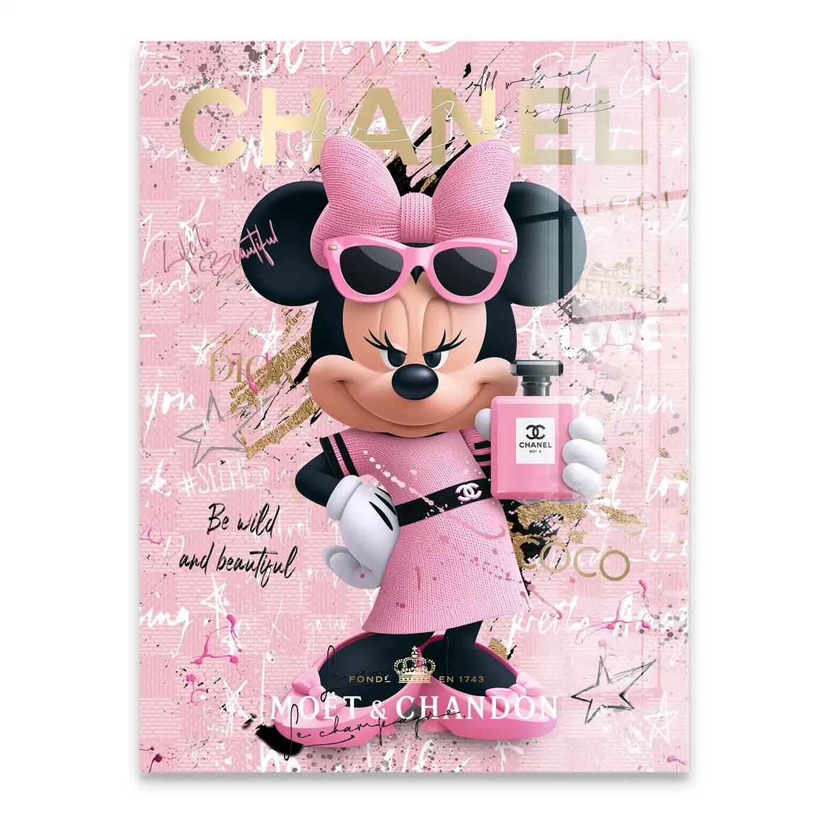 Minnie Maus Rosé Coco Acrylglasbild
