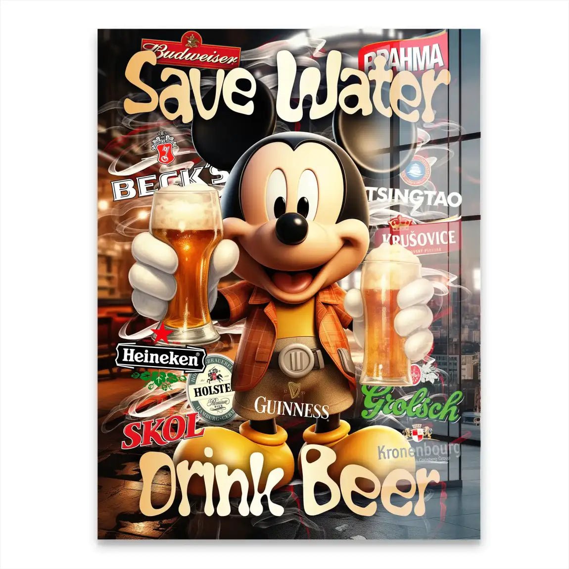 Micky Drink Beer Acrylglasbild INGALERIE