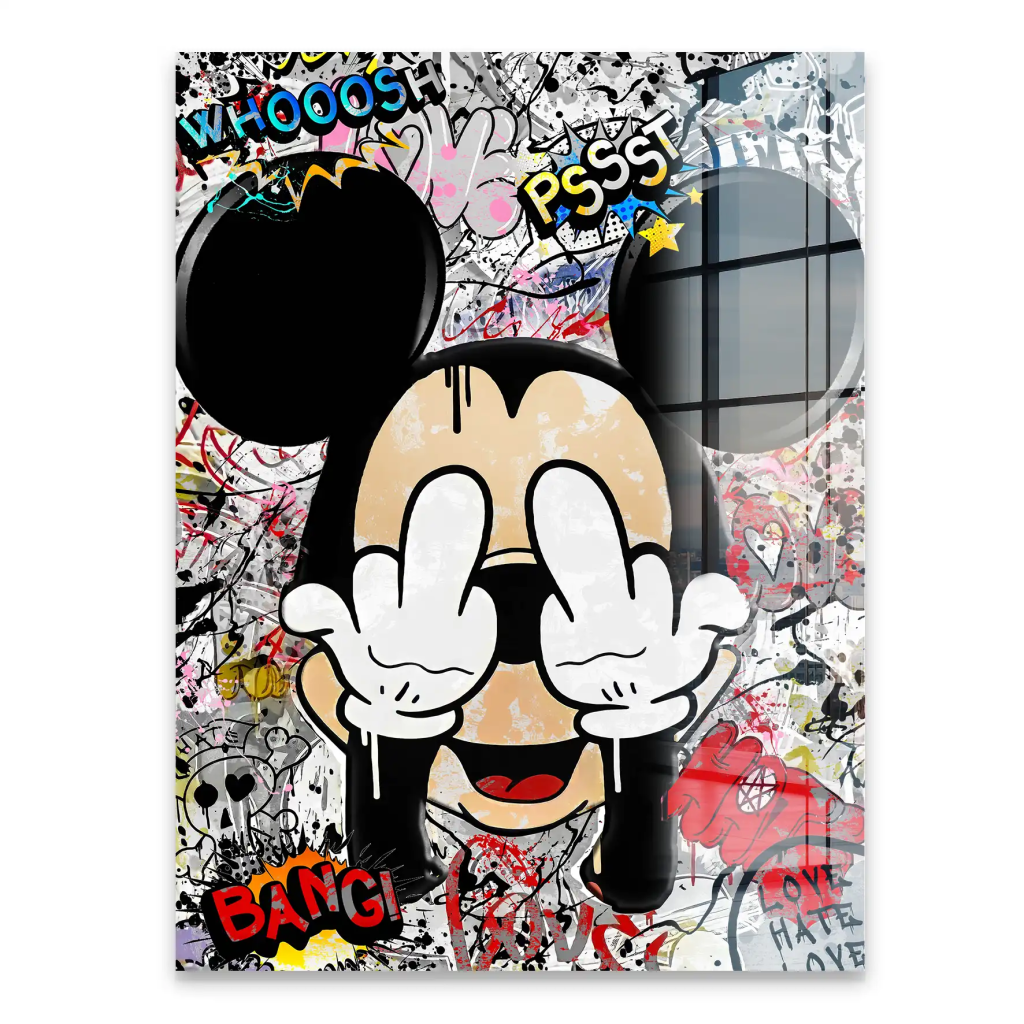 Micky Graffiti Street Art Acrylglas Bild INGALERIE