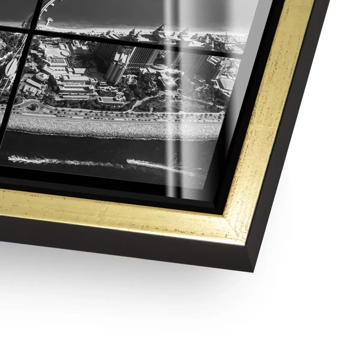 Palm View Dubai Noir Acrylglas Bild