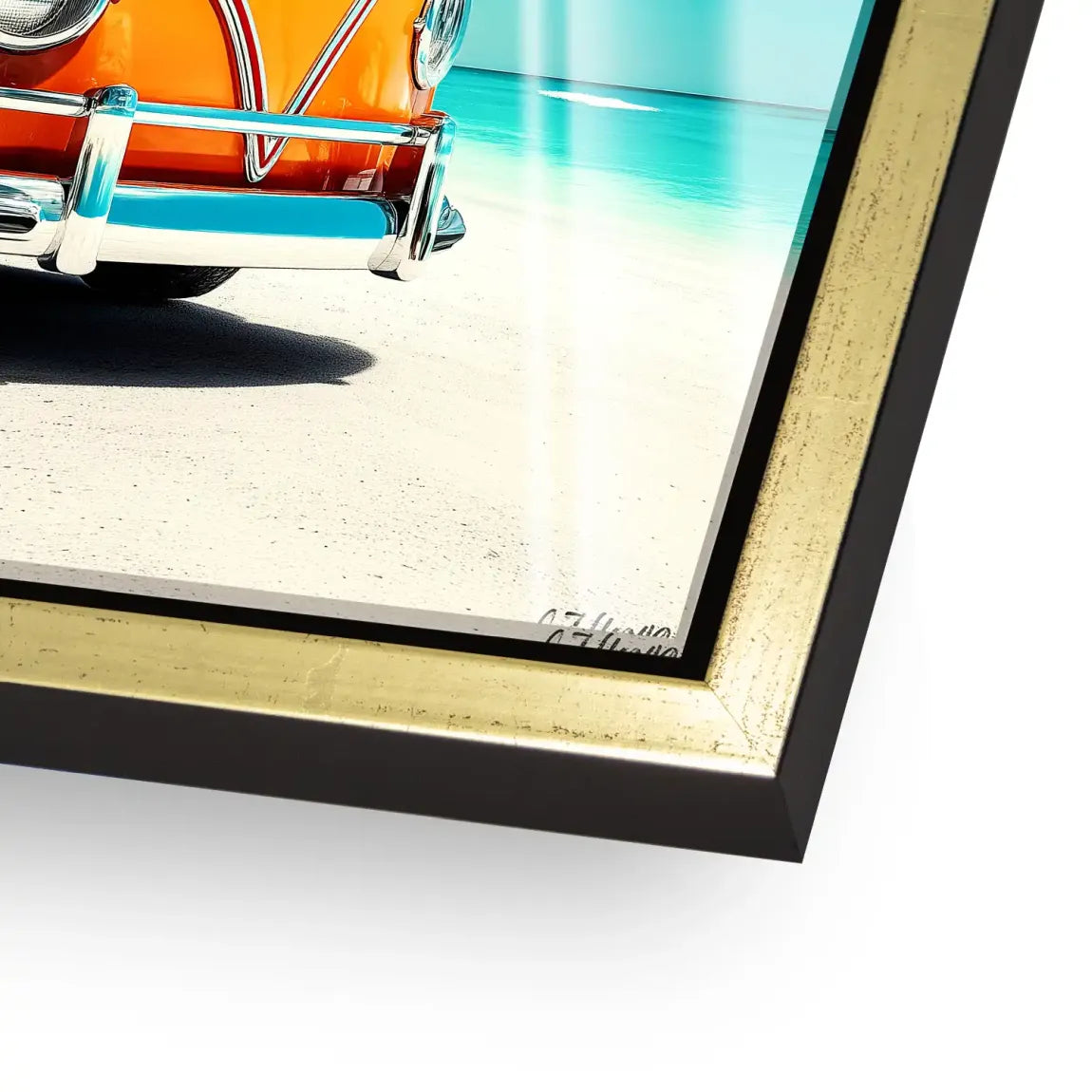 VW Bulli Beach Acrylglas Bild INGALERIE