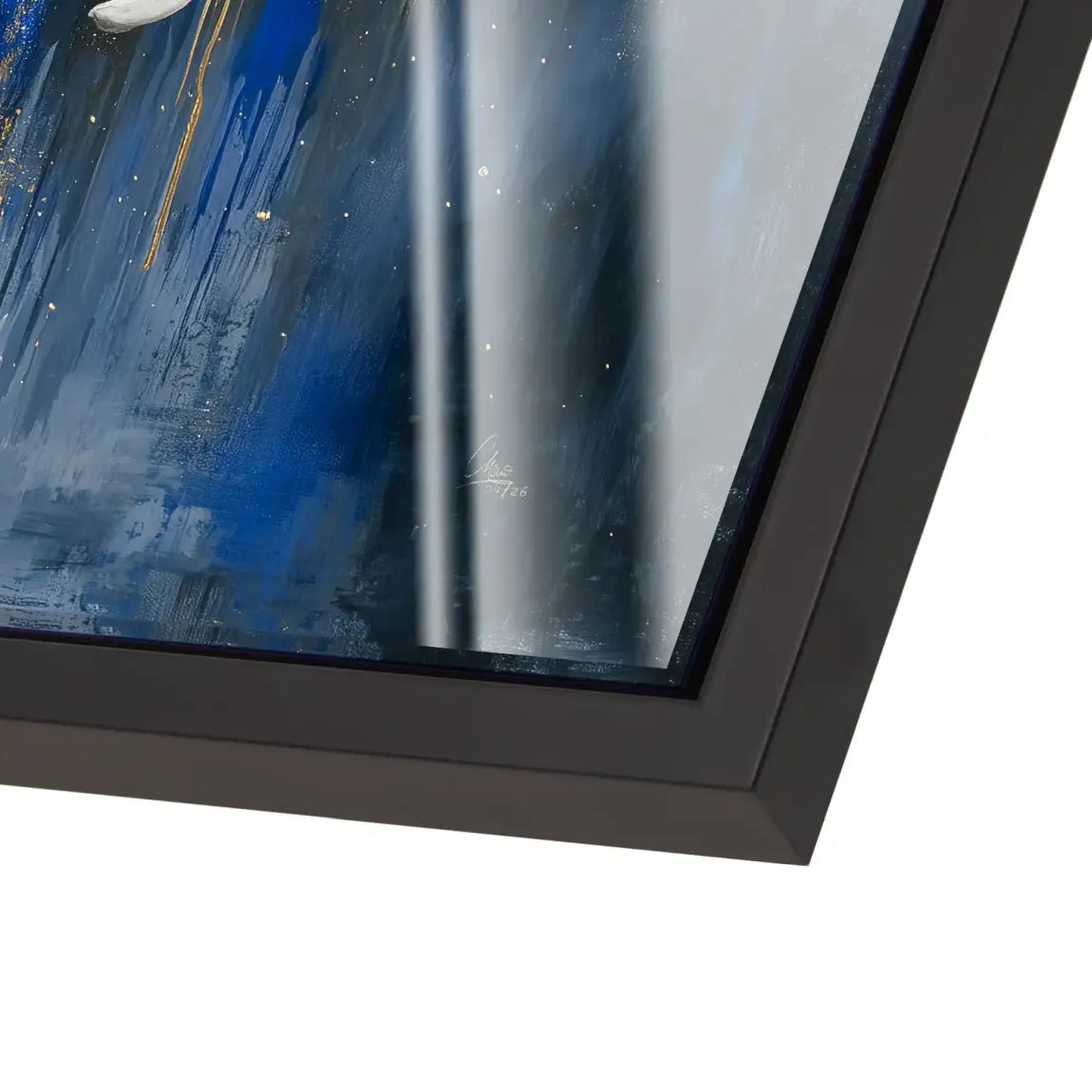 Blauer Elefant Abstrakt Acrylglasbild