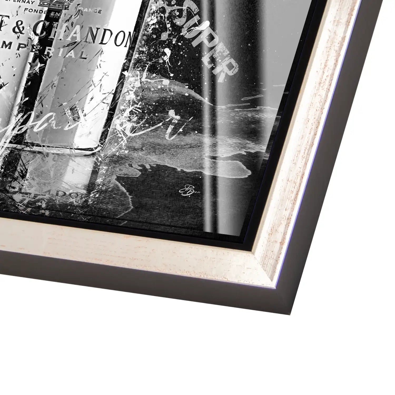 Champagner Black & White Acrylglas Bild INGALERIE